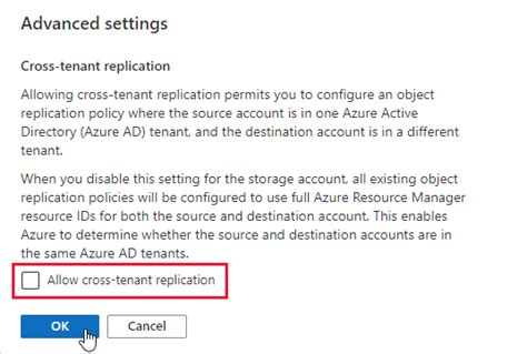 cross tenant replication storage account